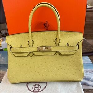 Shoulder BK style Yellow Faux Ostrich Leather Handbag embossed leather new